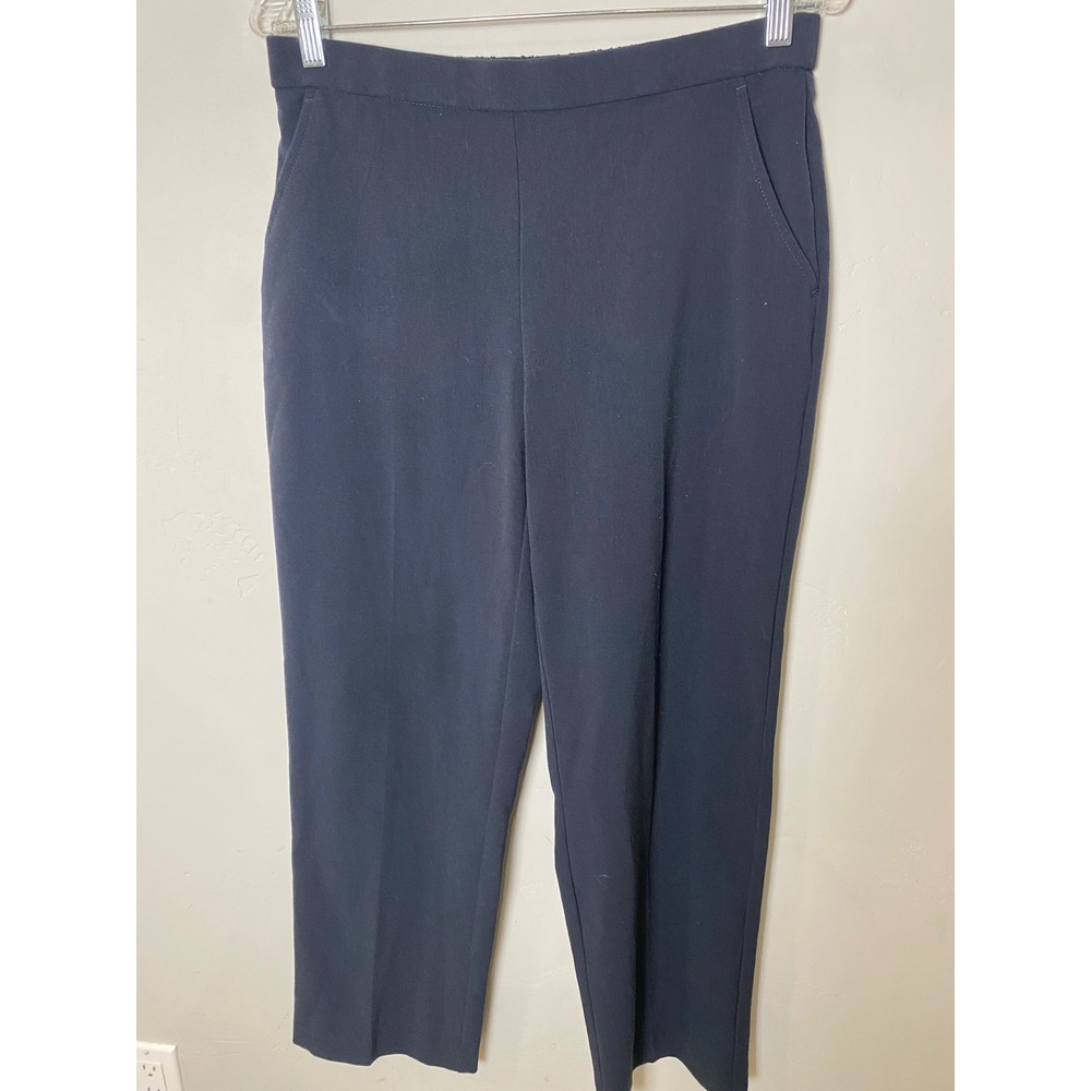 Dana Buchman Navy Blue Pull On Straight Leg Dress Pants Womens 8S Short